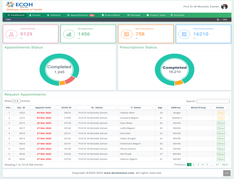 Doctor Dashboard